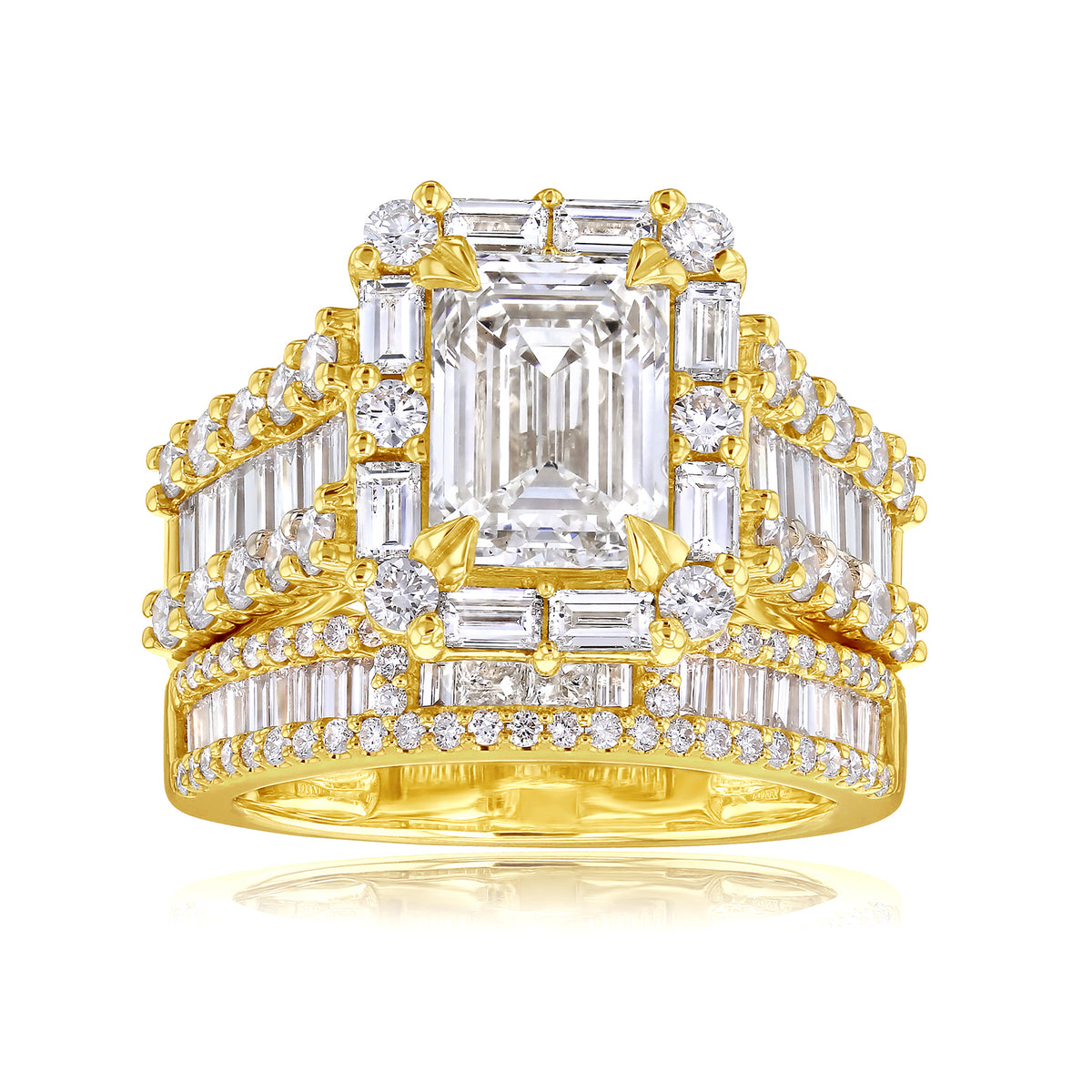 6 Carat Lab Grown Diamond Box Cluster Diva Bridal Set
