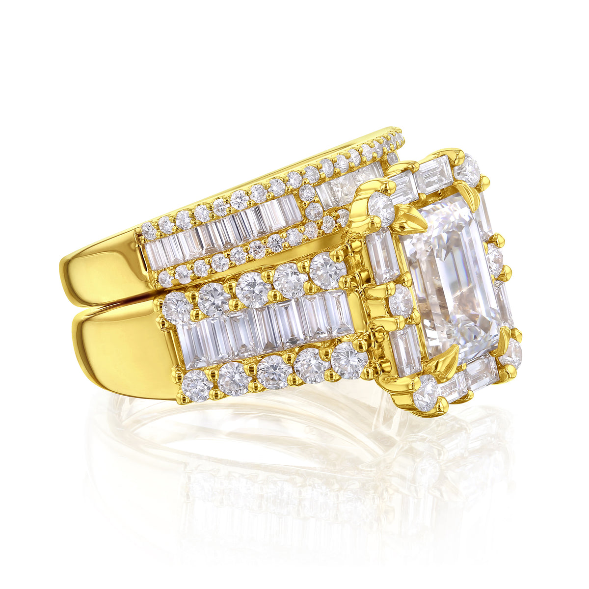 6 Carat Lab Grown Diamond Box Cluster Diva Bridal Set