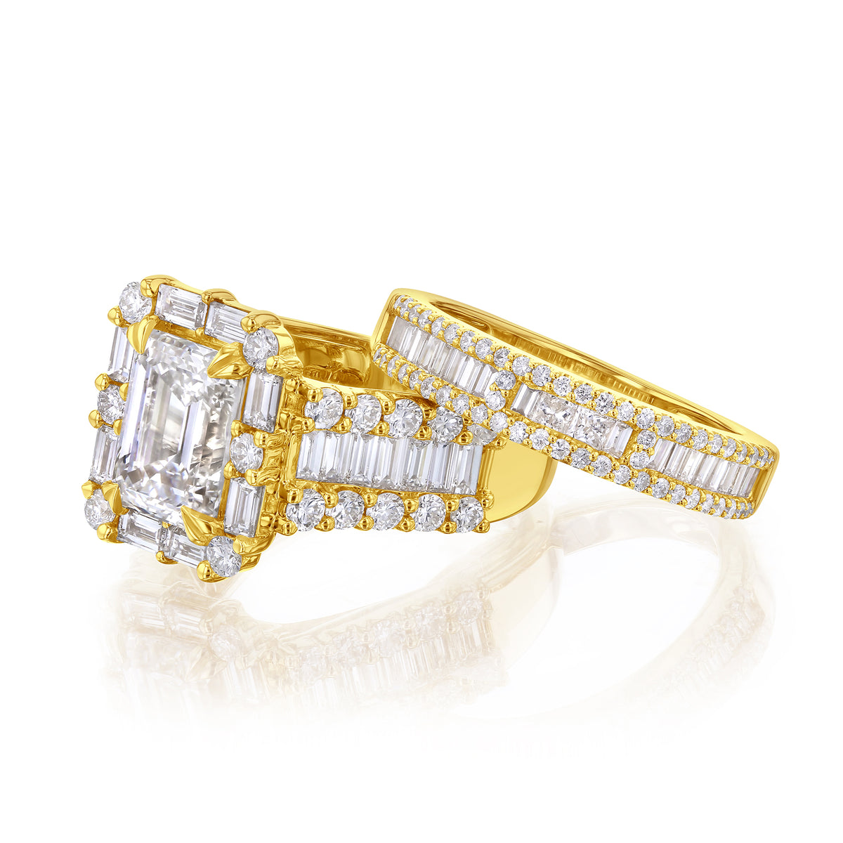 6 Carat Lab Grown Diamond Box Cluster Diva Bridal Set
