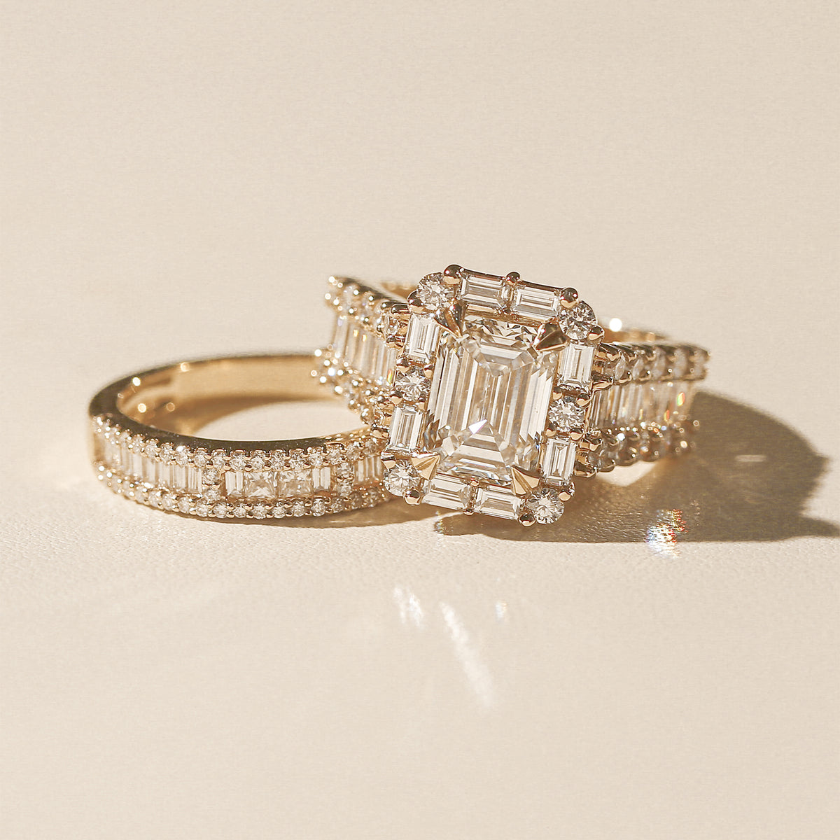 6 Carat Lab Grown Diamond Box Cluster Diva Bridal Set