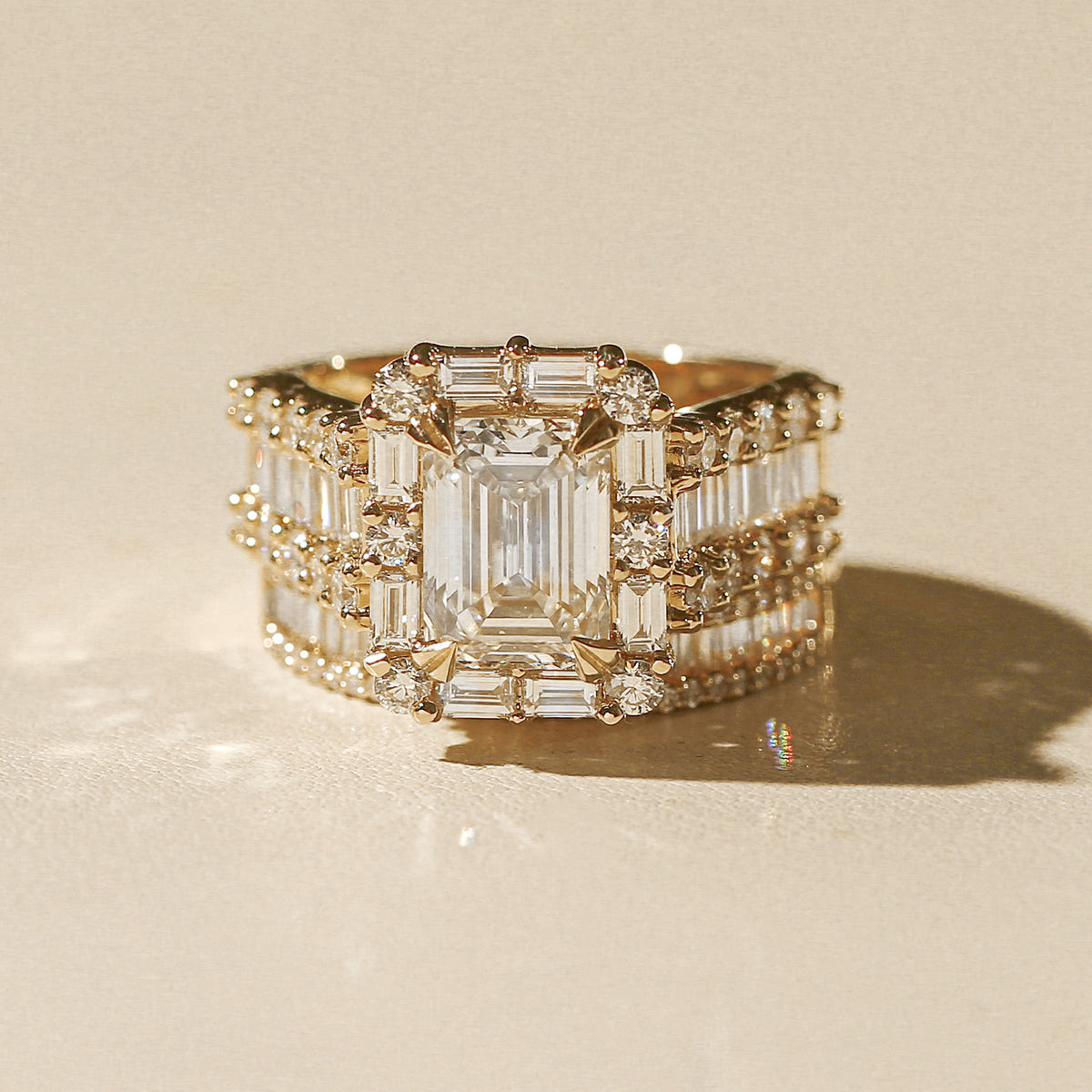 6 Carat Lab Grown Diamond Box Cluster Diva Bridal Set