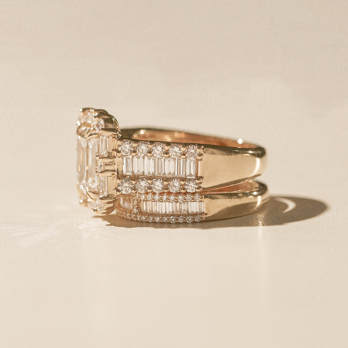 6 Carat Lab Grown Diamond Box Cluster Diva Bridal Set