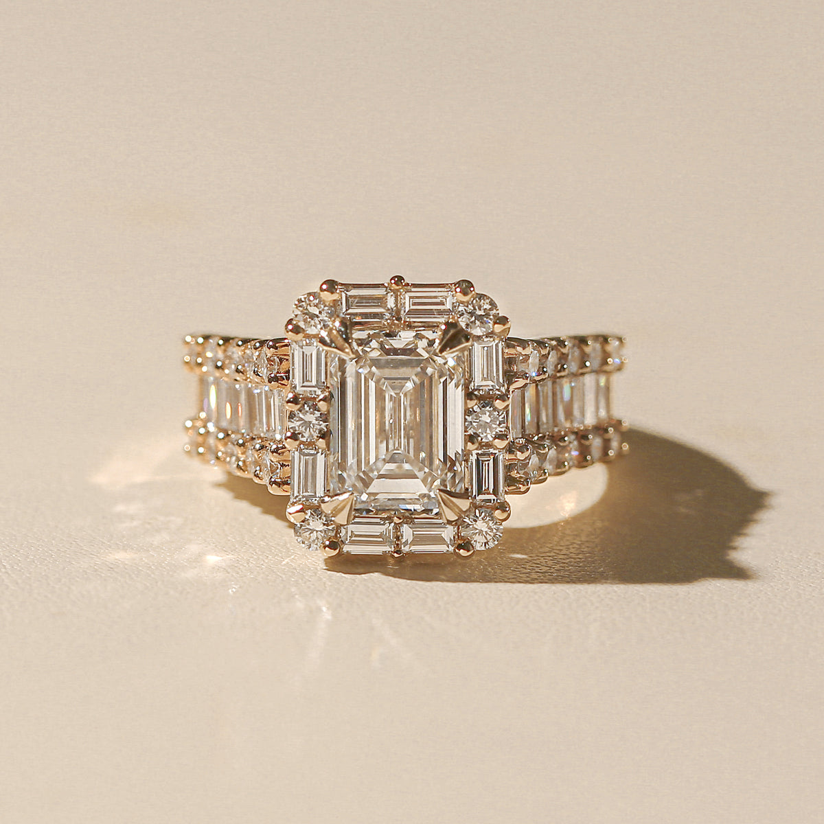 6 Carat Lab Grown Diamond Box Cluster Diva Bridal Set