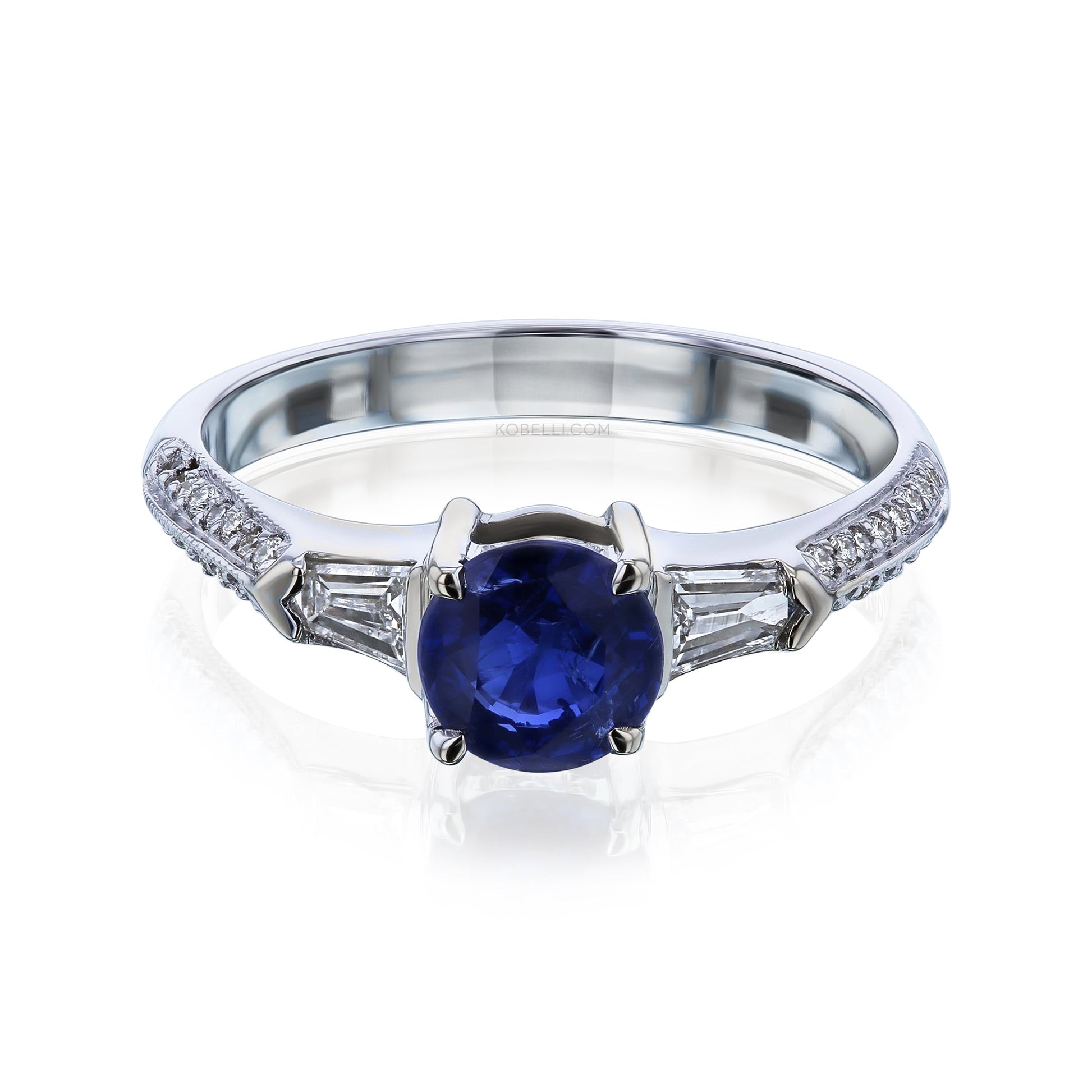 Kobelli 1.24 Carat TGW Sapphire & Diamond Engagement Ring