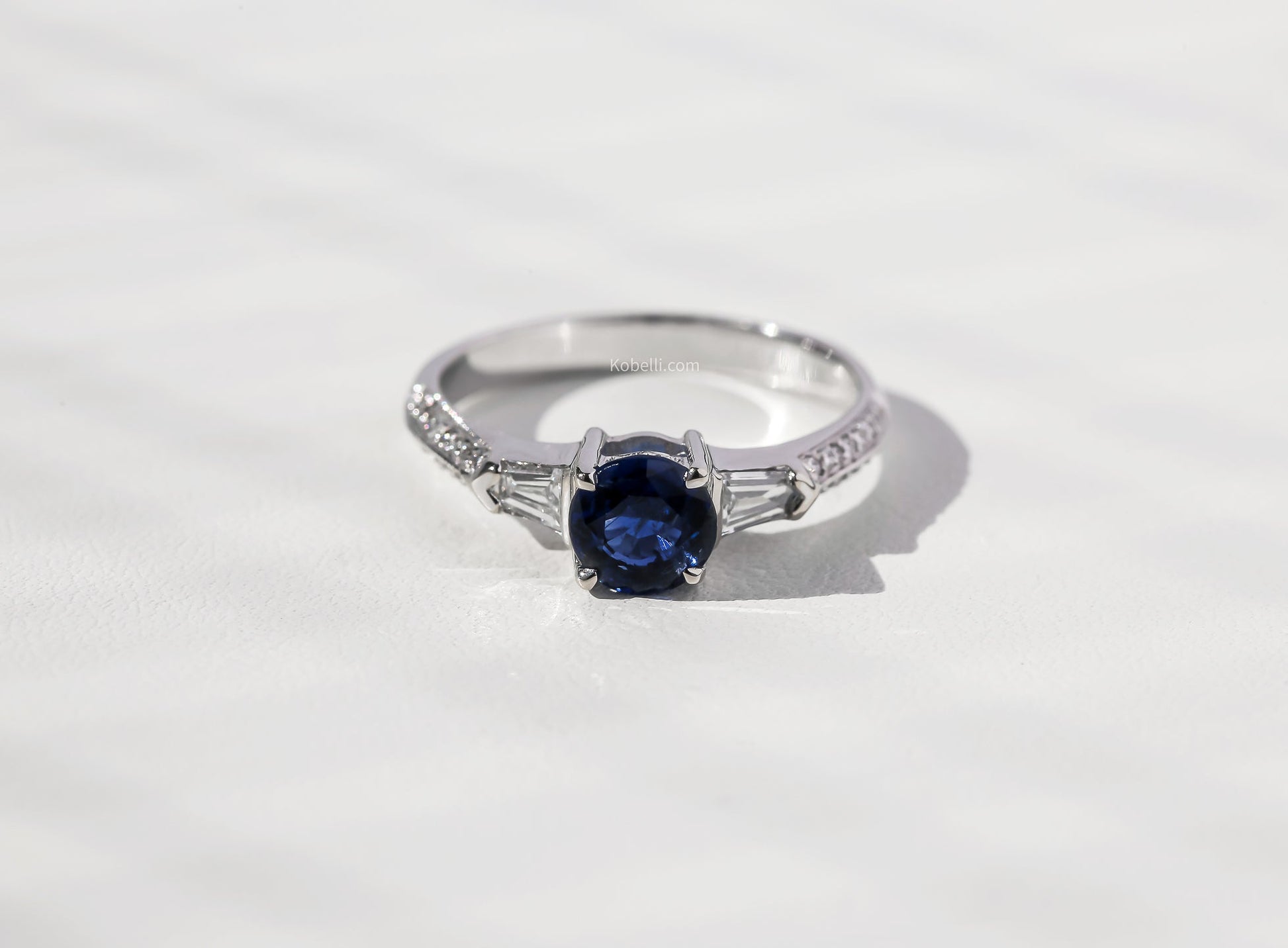 Kobelli 1.24 Carat TGW Sapphire & Diamond Engagement Ring