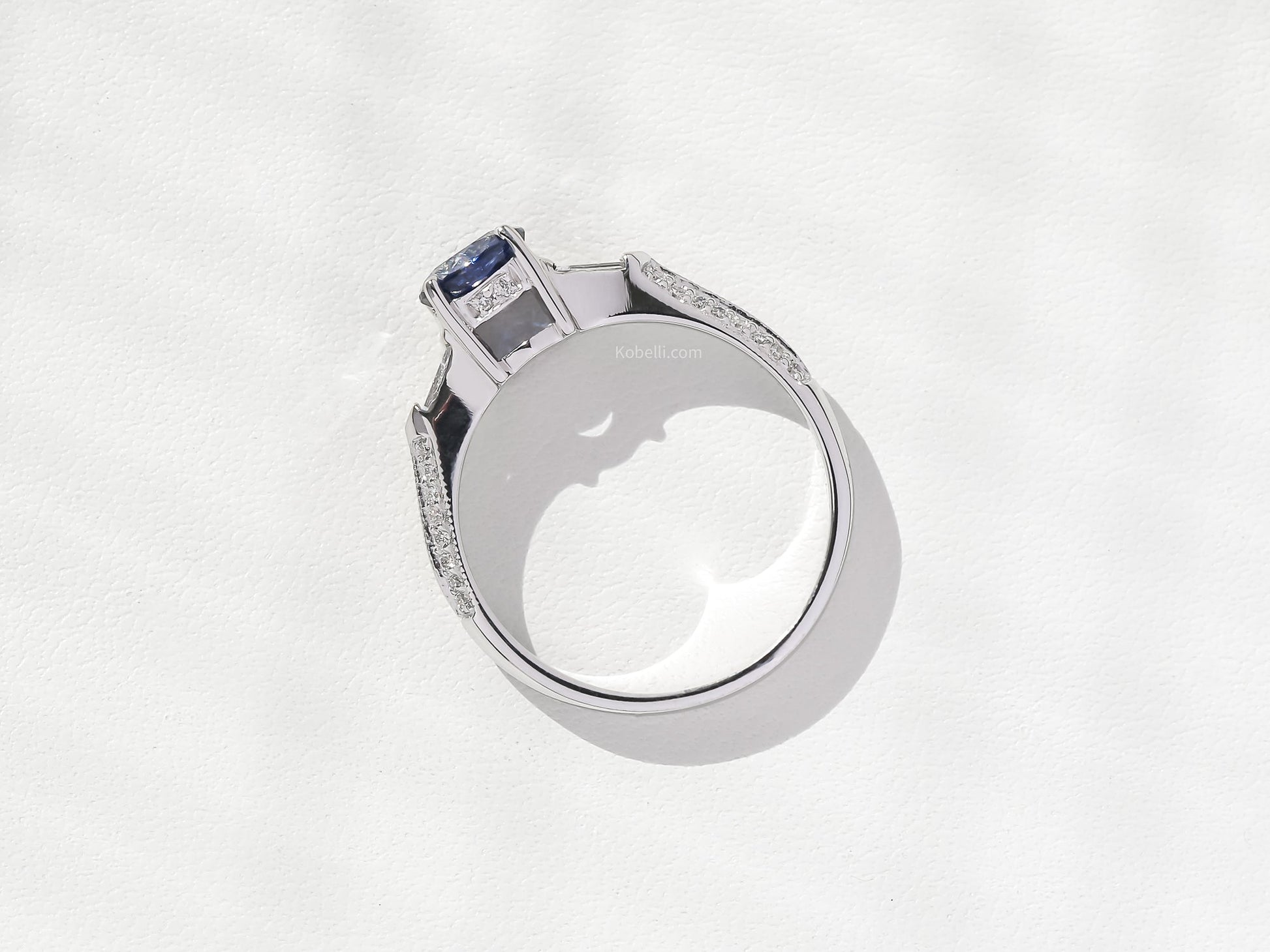 Kobelli 1.24 Carat TGW Sapphire & Diamond Engagement Ring