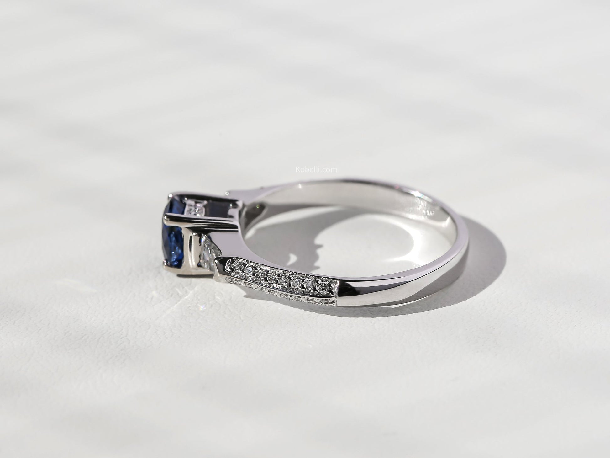 Kobelli 1.24 Carat TGW Sapphire & Diamond Engagement Ring