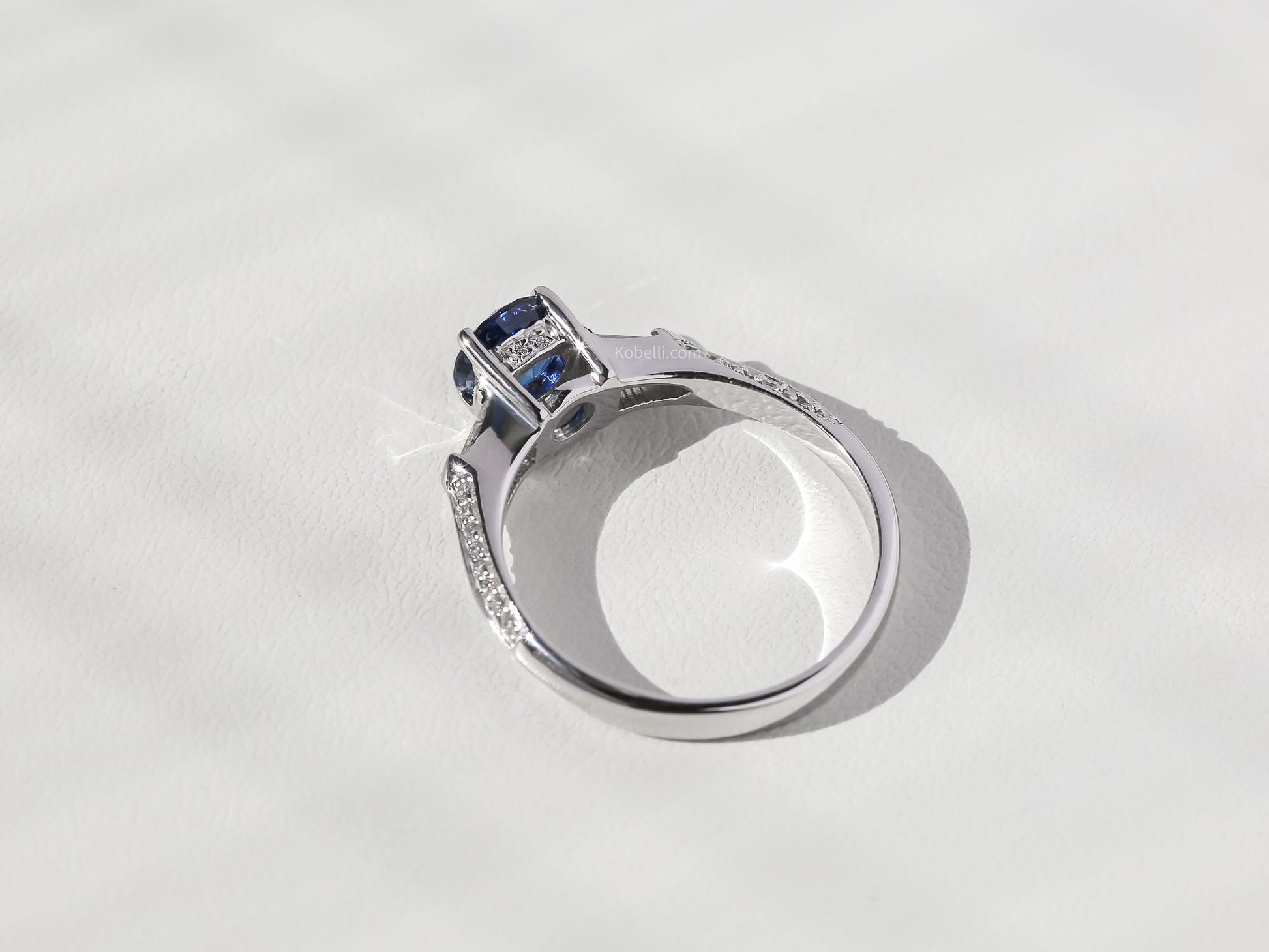 Kobelli 1.24 Carat TGW Sapphire & Diamond Engagement Ring