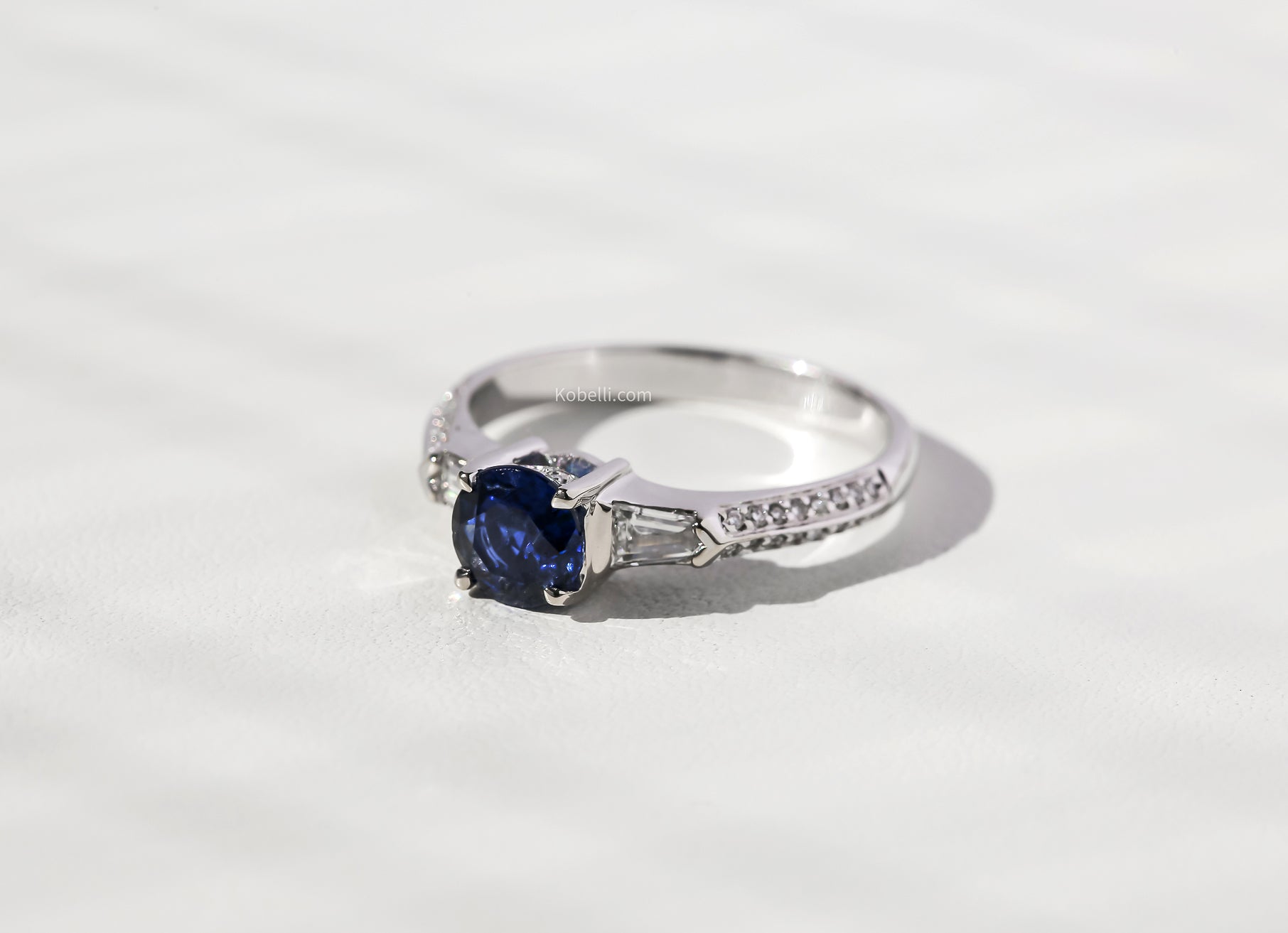 Kobelli 1.24 Carat TGW Sapphire & Diamond Engagement Ring