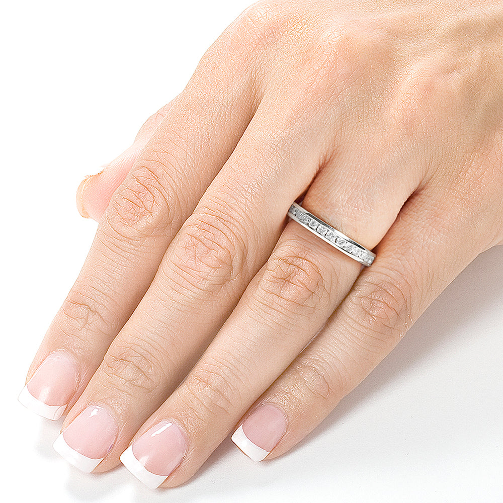 1 Carat Natural Diamond Channel Eternity Ring