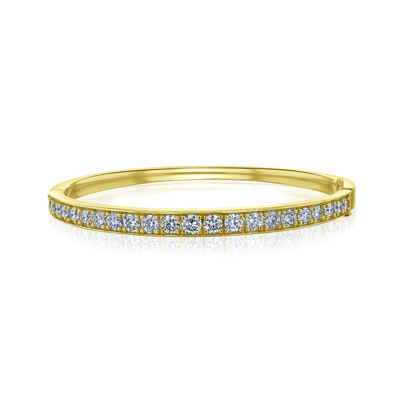 Lab Grown Diamond Bangle - Wider diamonds on one side