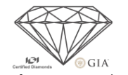 GIA Certified Diamonds logo featuring a diamond symbol.