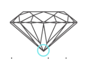 Diamond Icon with a blue circle over the culet