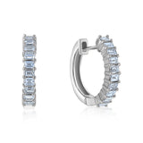 Baguette Cut Diamond Hoops