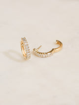 Millie Baguette Diamond Hoops