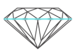 Illustration of a diamond with clear lines on a white background