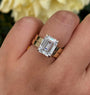 Kobelli 5 Carat Solitaire Emerald-cut Diamond Havana Bridal Set