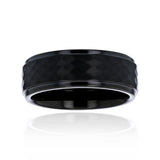 8mm Black Hammered Clyde Ring