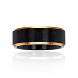 8mm Black Satin Rose Edge Stan Ring