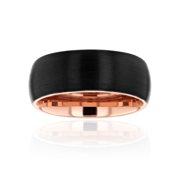 8mm Black Rose Sleeve Mackie Ring