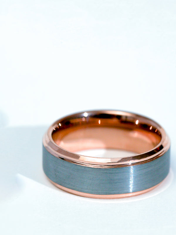 8mm Textured Glossy Sleeve Kyle Ring