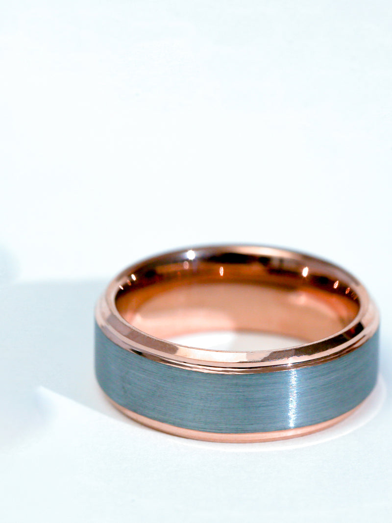 8mm Textured Glossy Sleeve Kyle Ring