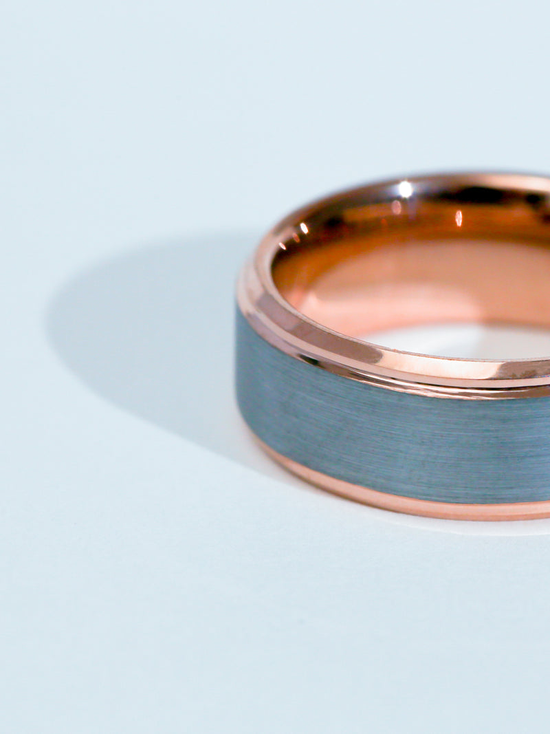 8mm Textured Glossy Sleeve Kyle Ring