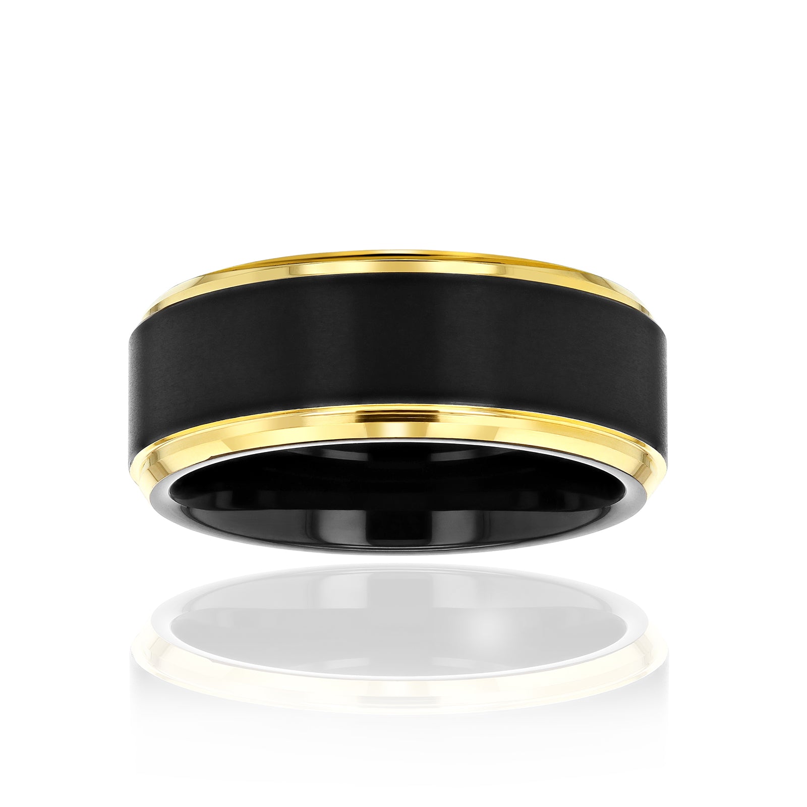 8mm Matte Gold Edge Gordon Ring
