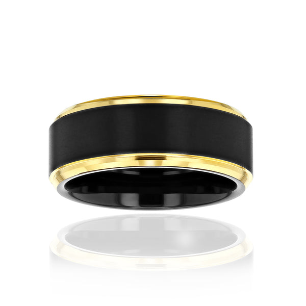 8mm Matte Gold Edge Gordon Ring