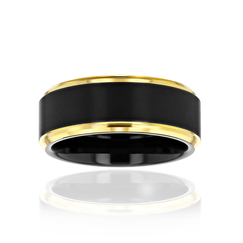 8mm Matte Gold Edge Gordon Ring
