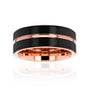 8mm Grooved Black & Rose Liam Ring