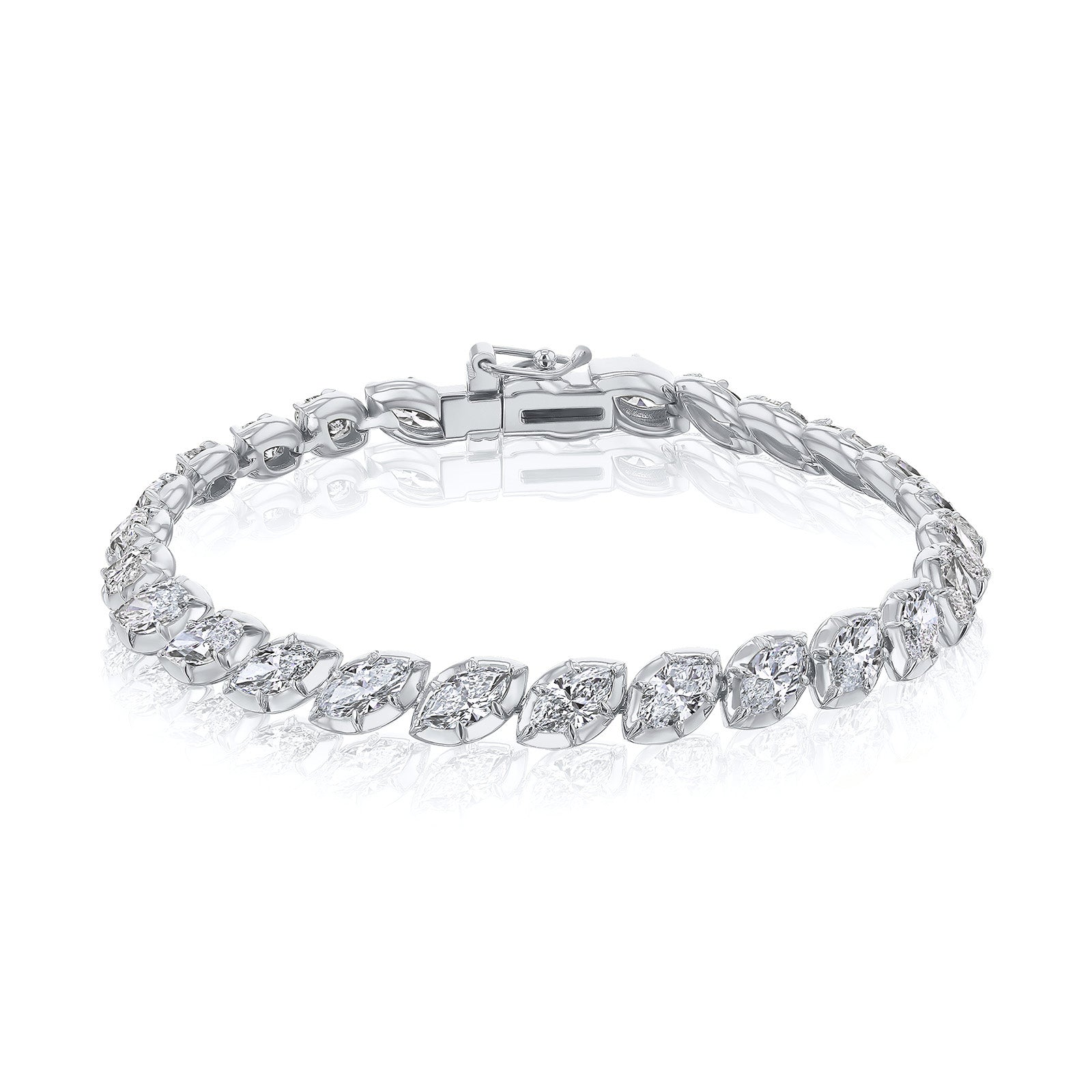 8+ Carat Diamond Collet Tennis Hira Bracelet
