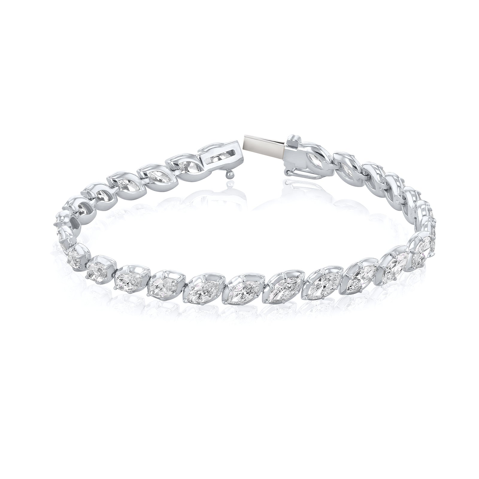 8+ Carat Diamond Collet Tennis Hira Bracelet - white gold option