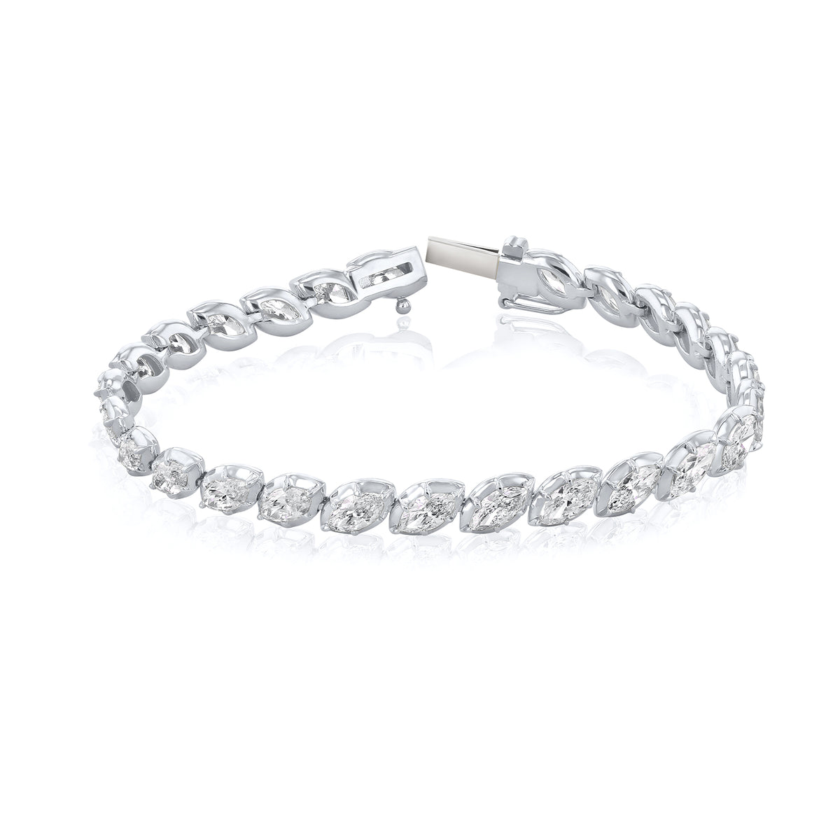 8+ Carat Diamond Collet Tennis Hira Bracelet - white gold option