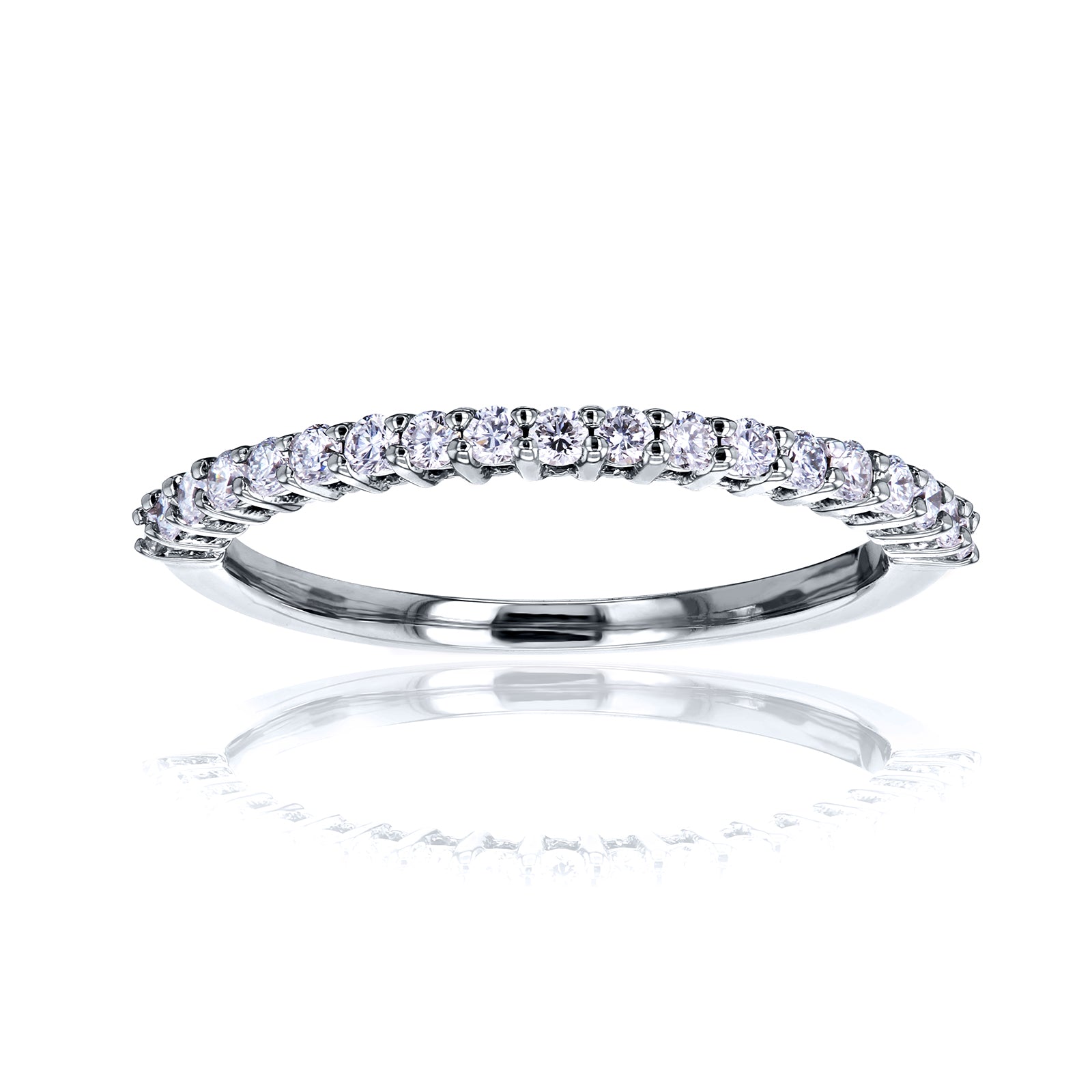 0.25 Carat Natural Diamond Half Eternity Ridged Ring