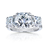 5 Carat Cushion 3-Stone Ring