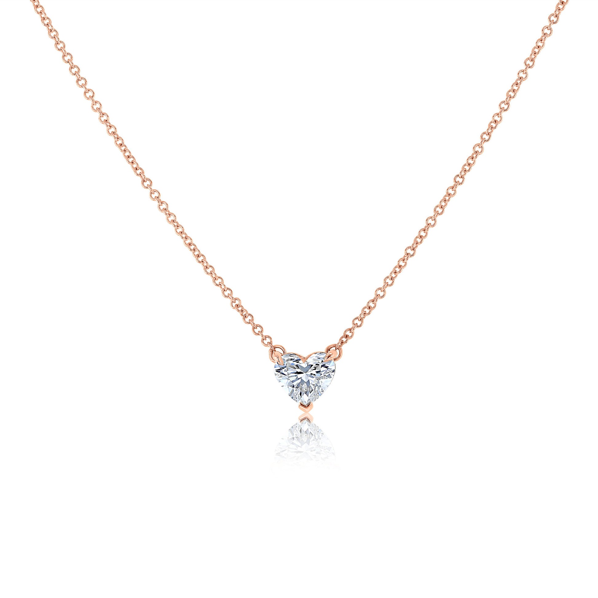 Lab Grown Diamond Clover Necklace in Rose Gold