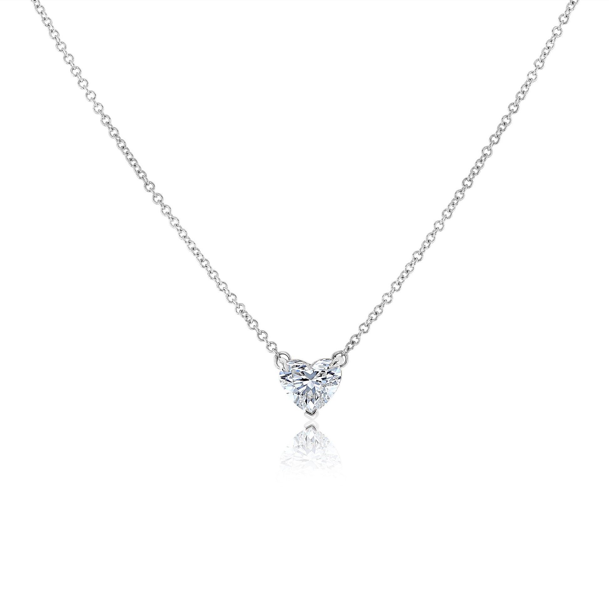 Lab Grown Diamond Clover Necklace in White Gold