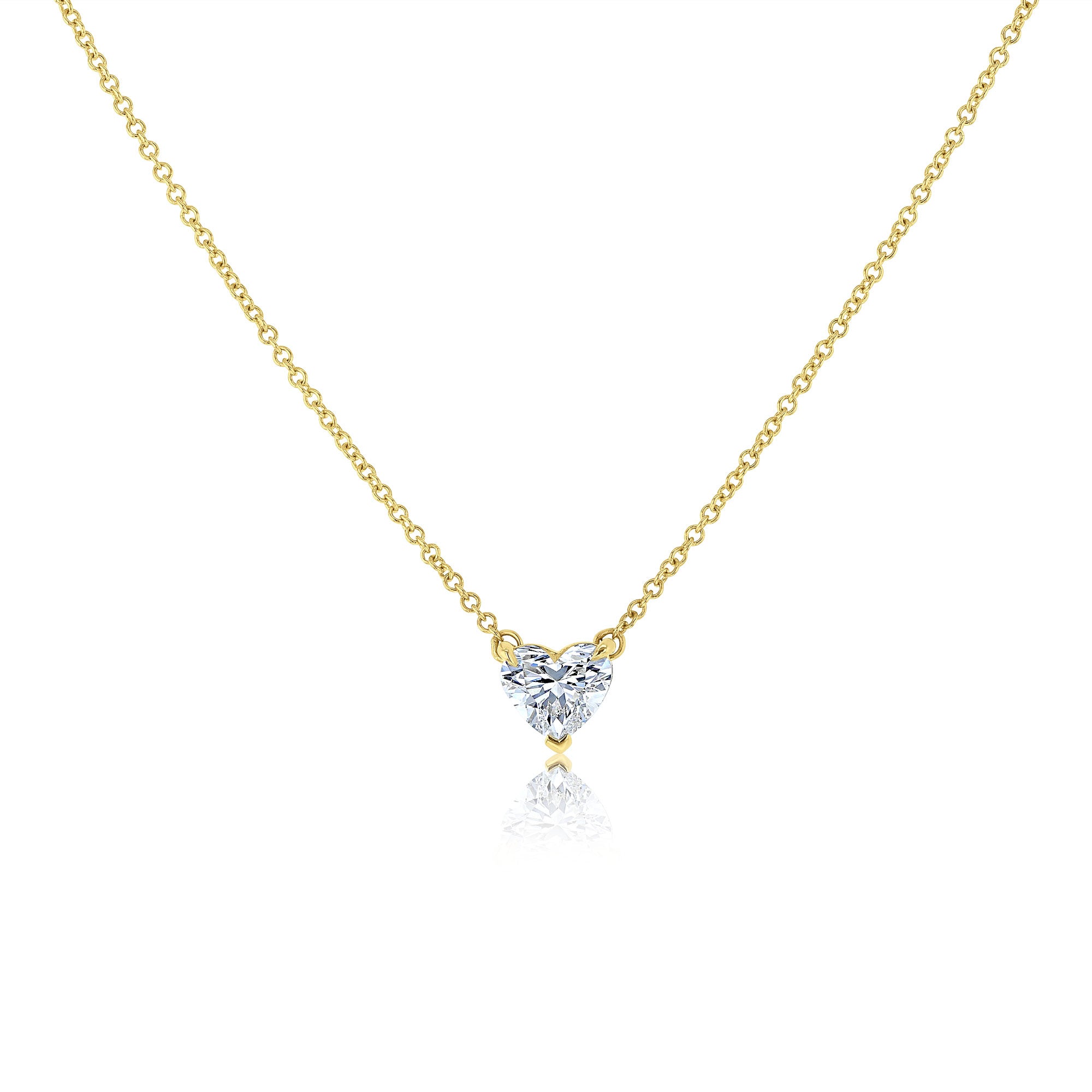 Lab Grown Diamond Clover Necklace in Yellow Gold