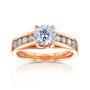 Lab-Grown Diamond Channel Band Engagement Ring in 14k Rose Gold