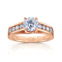 Lab-Grown Diamond Channel Band Engagement Ring in 14k Rose Gold