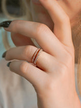 Ring mit zweireihigem Lab-Grown-Diamant, Roségold, modisch von Kobelli