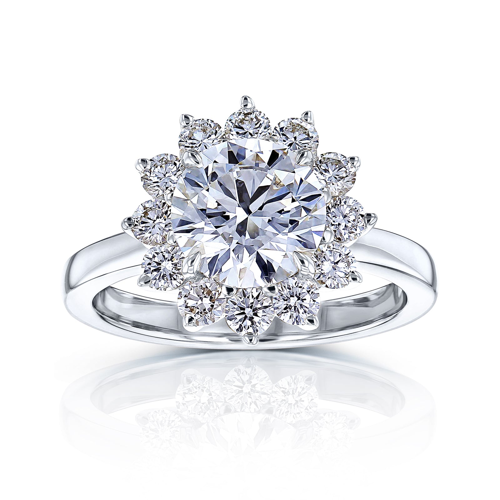 Lab Grown Diamond Burst Halo Himawari Ring