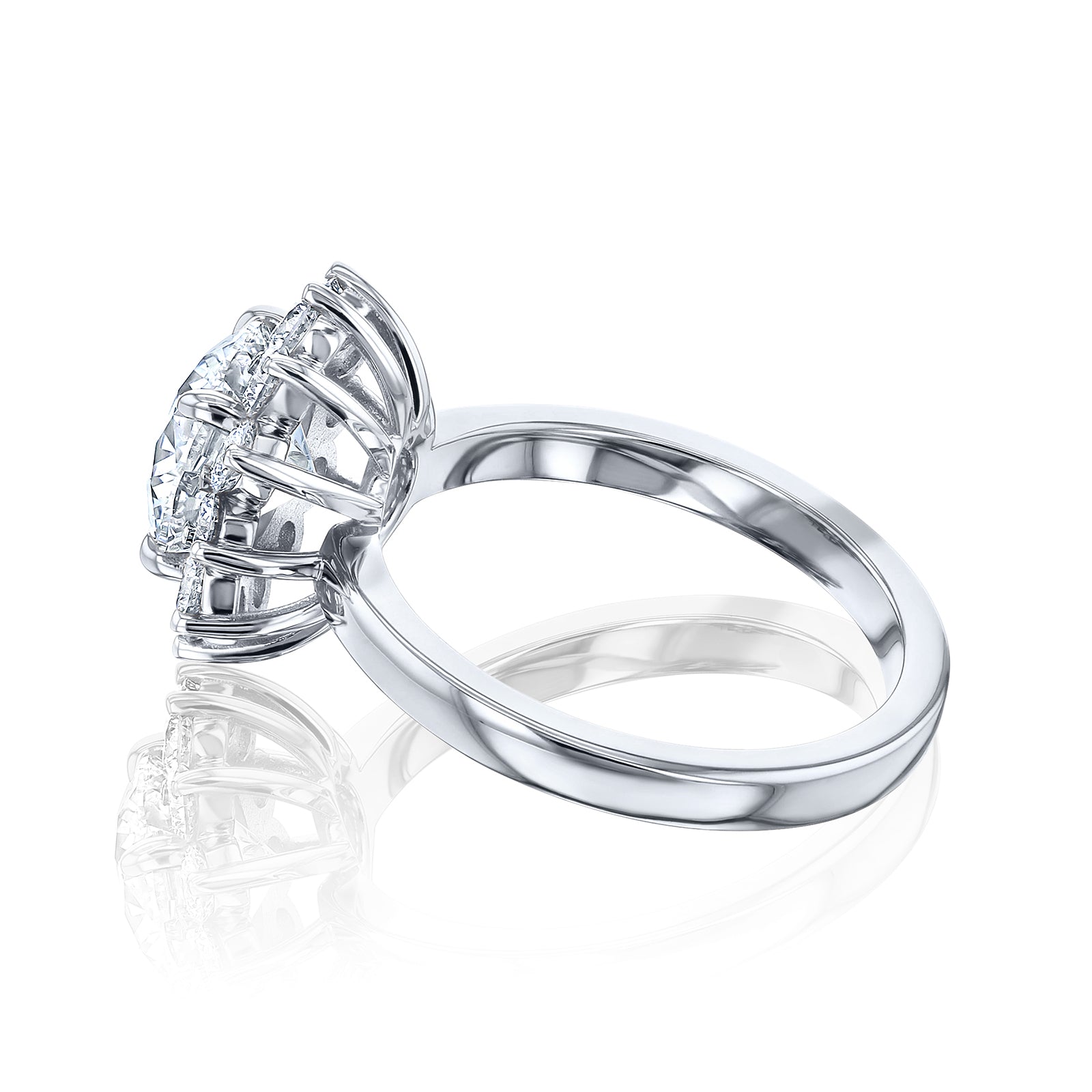 Lab Grown Diamond Burst Halo Himawari Ring