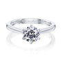 Kobelli 6-Prong Solitaire Plain Solid Gold Band Cathedral Engagement Ring