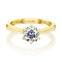 Kobelli 6-Prong Solitaire Plain Solid Gold Band Cathedral Engagement Ring