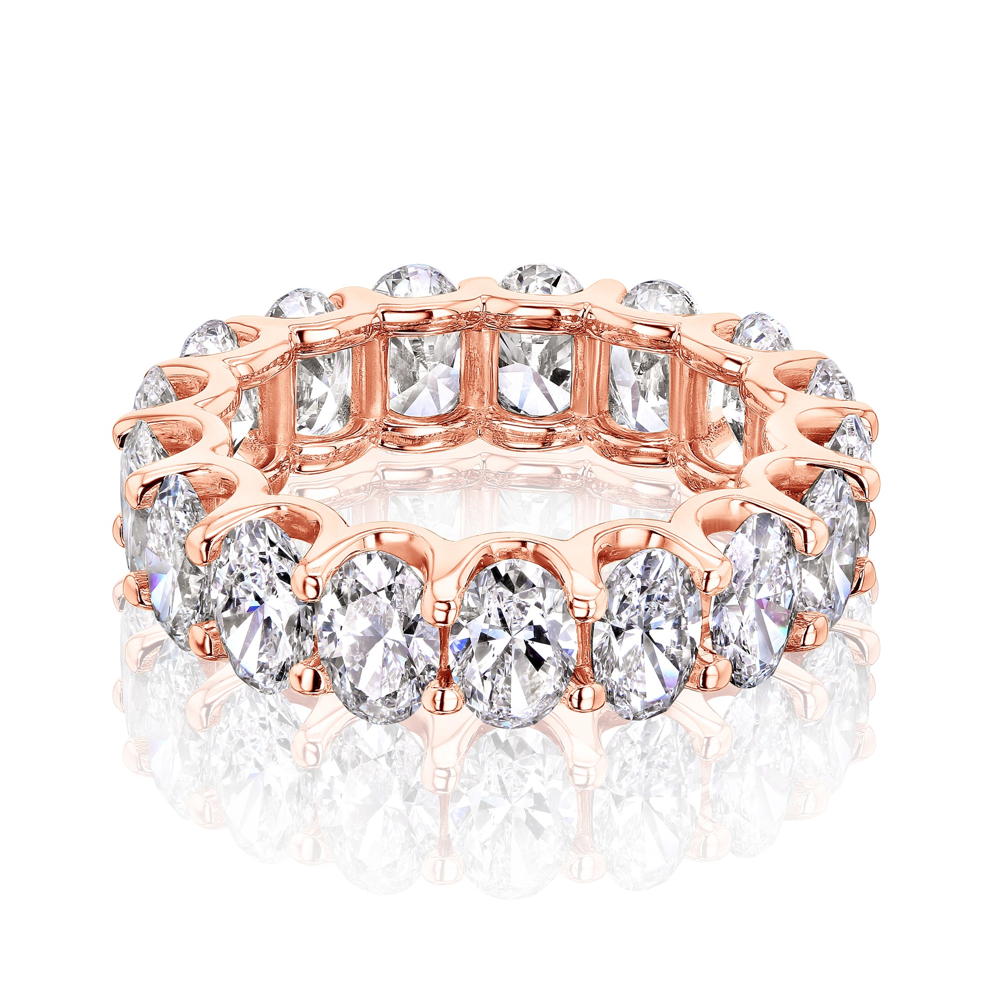 oval eternity ring in rose gold