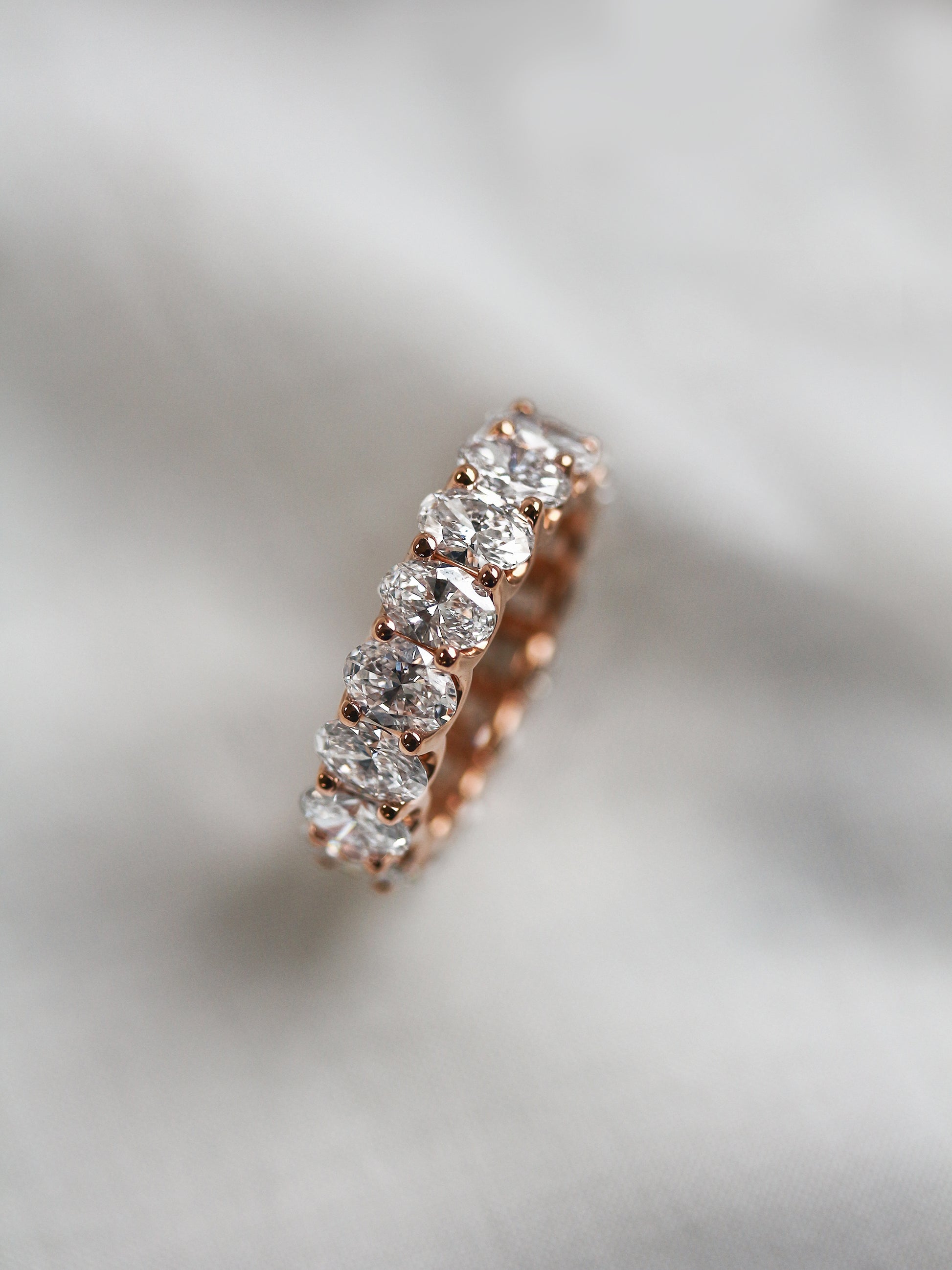 Lab Grown Diamond Eternity Oval North-South Ring