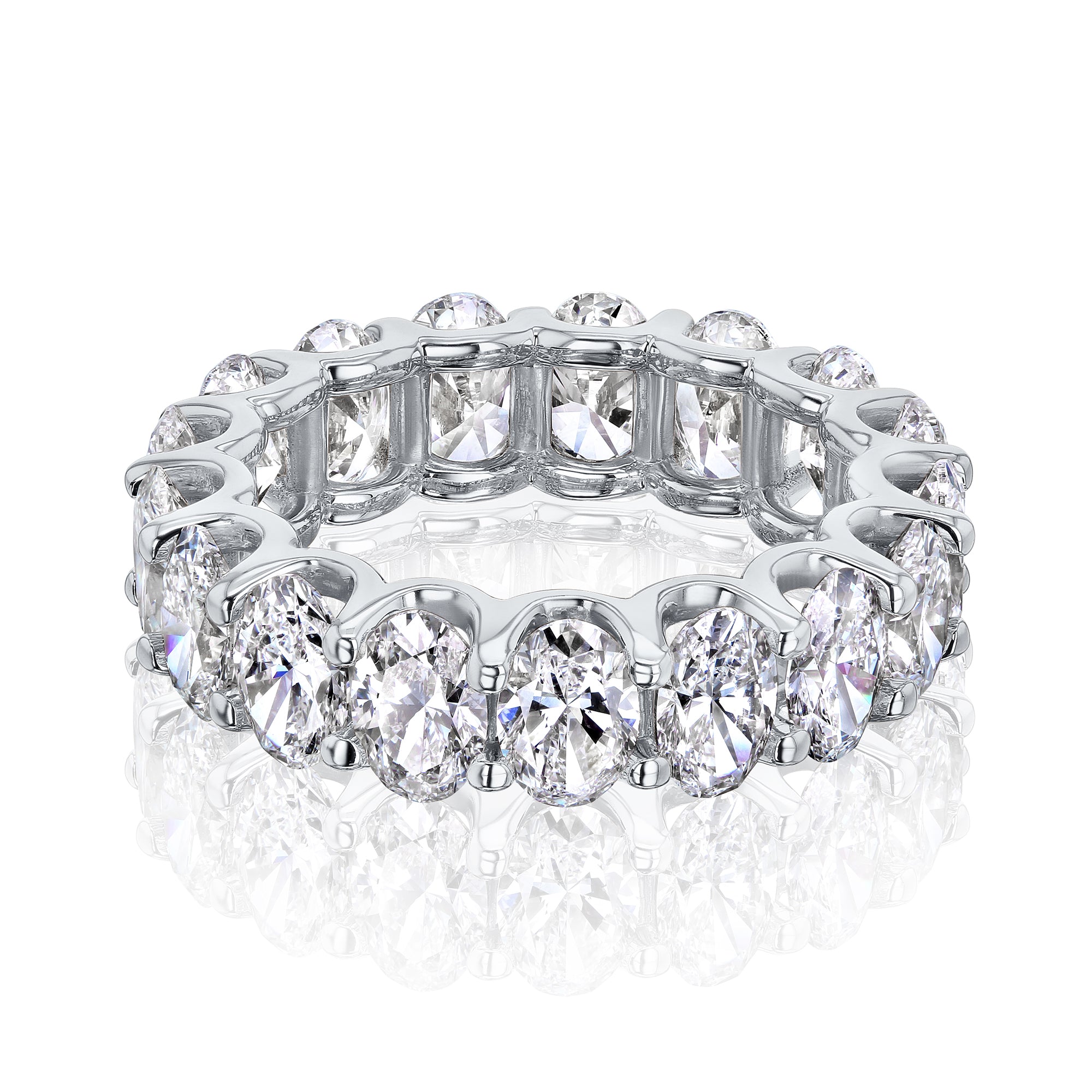 oval eternity ring in white gold