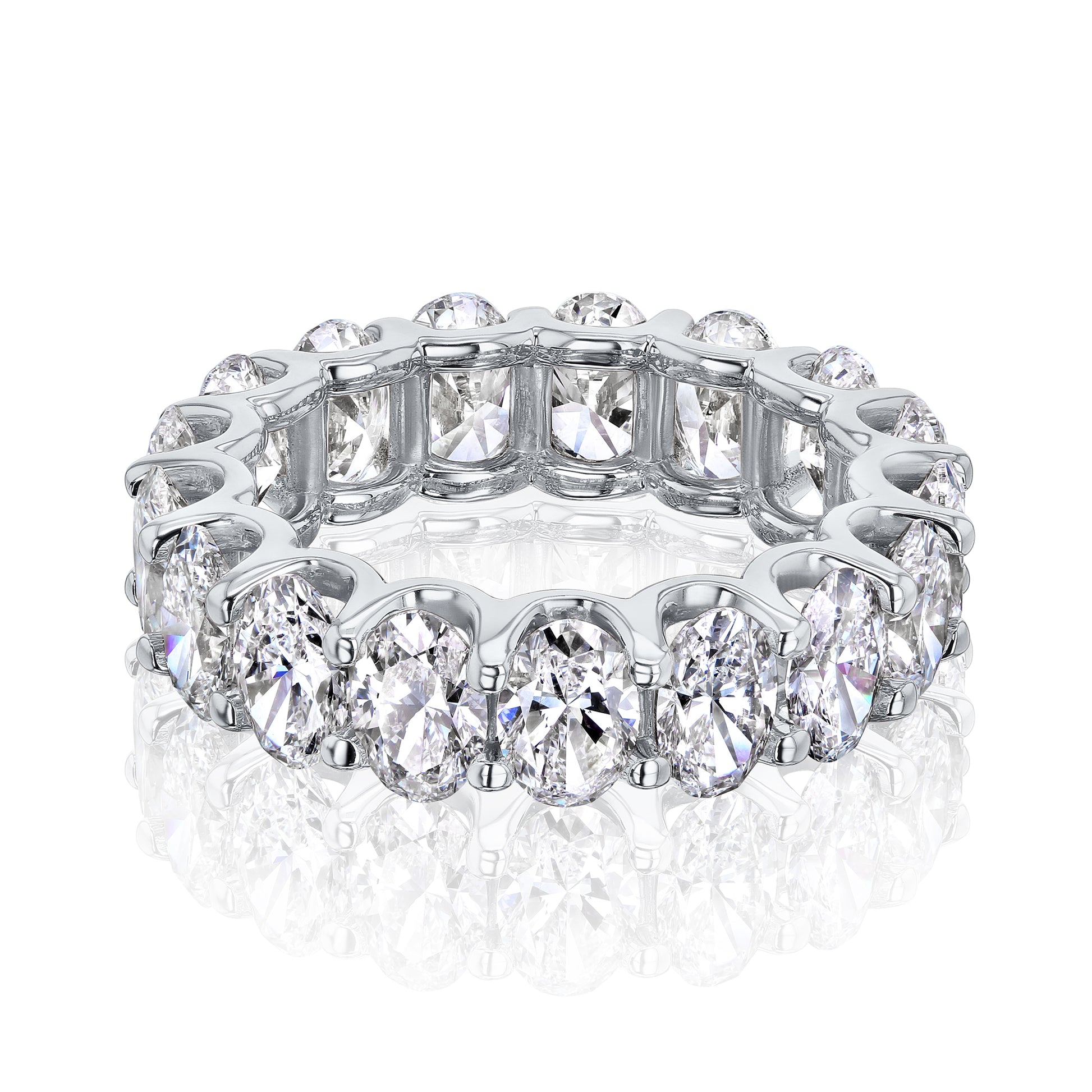 oval eternity ring in white gold